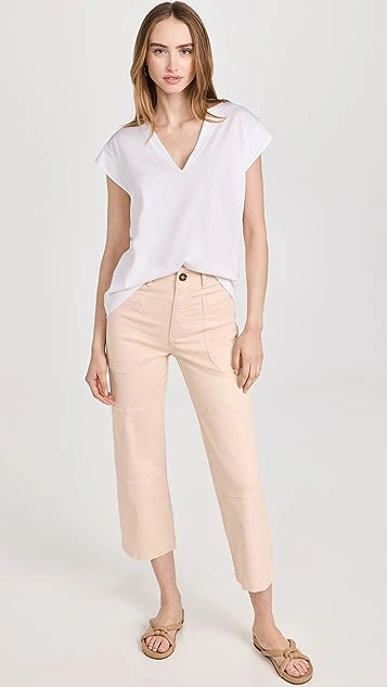 FRAME Le Mid Rise V Neck Tee - Image 4