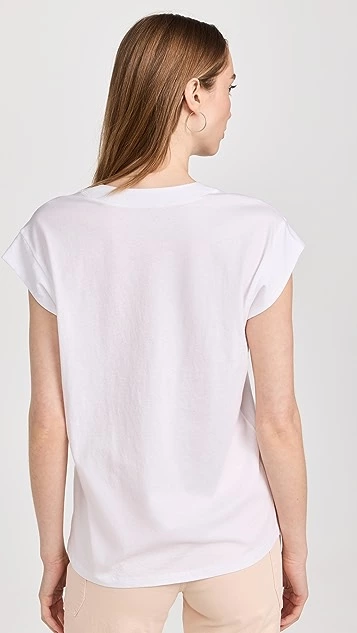 FRAME Le Mid Rise V Neck Tee - Image 2