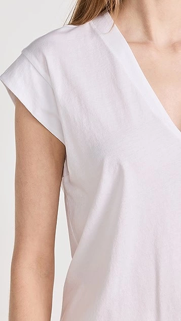FRAME Le Mid Rise V Neck Tee - Image 5