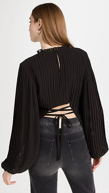 FRAME Waist Tie Cutout Top - Image 2