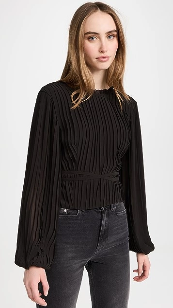 FRAME Waist Tie Cutout Top