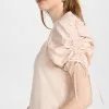 FRAME Ruched Tie Sleeve Tee