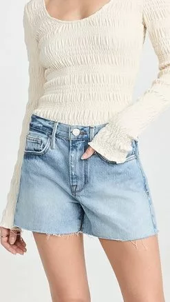 FRAME Le Brigette Raw Hem Shorts