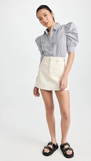 FRAME Ruched Puff Sleeve Shirt - Image 4